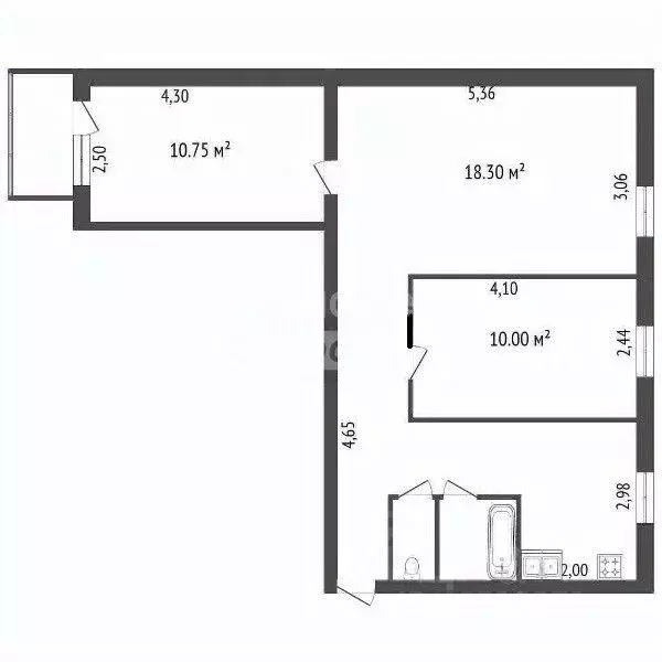 3-к кв. Тюменская область, Тюмень Ямская ул., 96 (55.9 м) - Фото 1