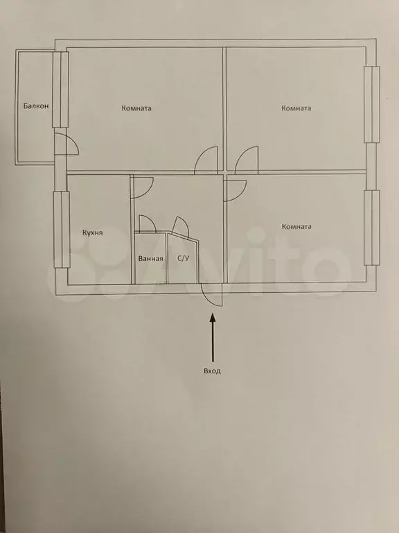 3-к. квартира, 61,5 м, 3/5 эт. - Фото 0