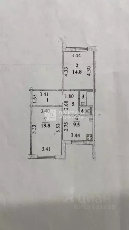 2-к кв. Липецкая область, Липецк ул. Бунина, 9 (57.1 м) - Фото 1