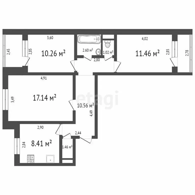 3-комнатная квартира: Ульяновск, Фруктовая улица, 9 (66 м) - Фото 0