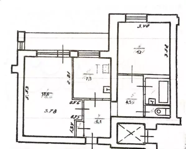 2-к. квартира, 53,6 м, 9/9 эт. - Фото 0