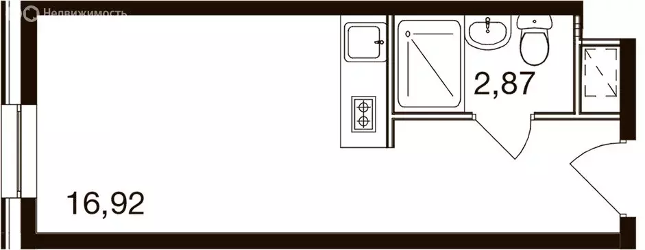 Квартира-студия: посёлок городского типа Новоивановское, Западная ... - Фото 1