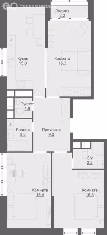 3-комнатная квартира: Люберцы, Шоссейная улица, 42с2 (79.7 м) - Фото 0