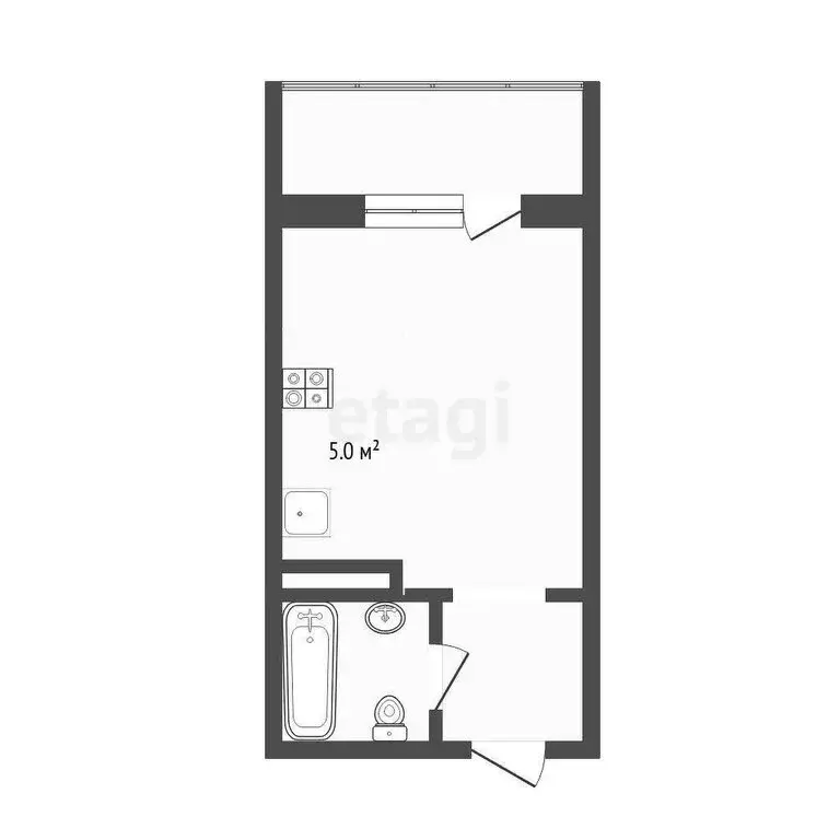 Квартира-студия: Тюмень, Верхнетарманская улица, 5 (19.6 м) - Фото 1