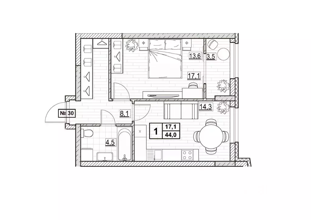 1-к кв. Нижегородская область, Нижний Новгород ул. Ванеева (44.0 м) - Фото 0