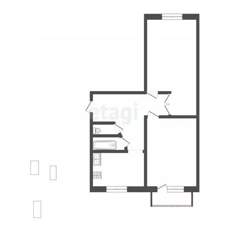 2-к кв. Хабаровский край, Ванино рп ул. 5-я Линия, 1 (46.0 м) - Фото 2