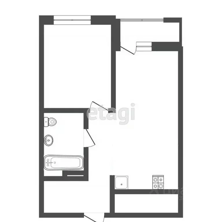 1-к кв. Тюменская область, Тюмень ул. Николая Глебова, 3 (46.98 м) - Фото 2