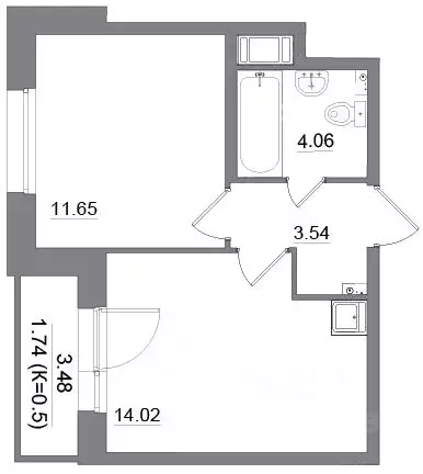 1-к кв. Санкт-Петербург пос. Шушары,  (35.01 м) - Фото 0