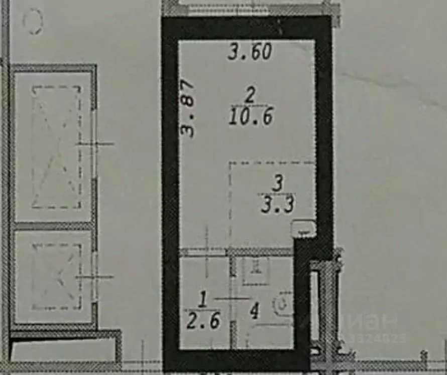 Студия Новосибирская область, Новосибирск ул. Одоевского, 1/8 (19.4 м) - Фото 1