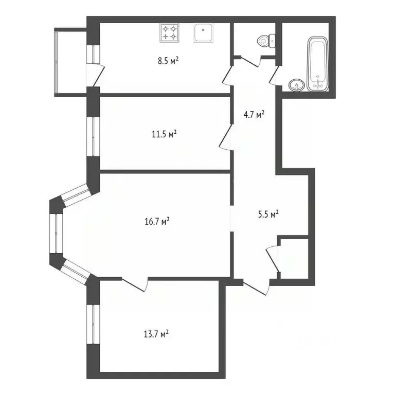 3-к кв. Красноярский край, Красноярск имени газеты Красноярский ... - Фото 1