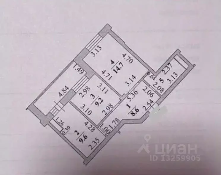 2-к кв. Липецкая область, Липецк ул. А.Г. Стаханова, 59 (54.3 м) - Фото 2