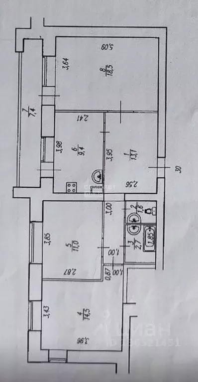 3-к кв. Башкортостан, Уфа ул. Сун-Ят-Сена, 11 (78.2 м) - Фото 2