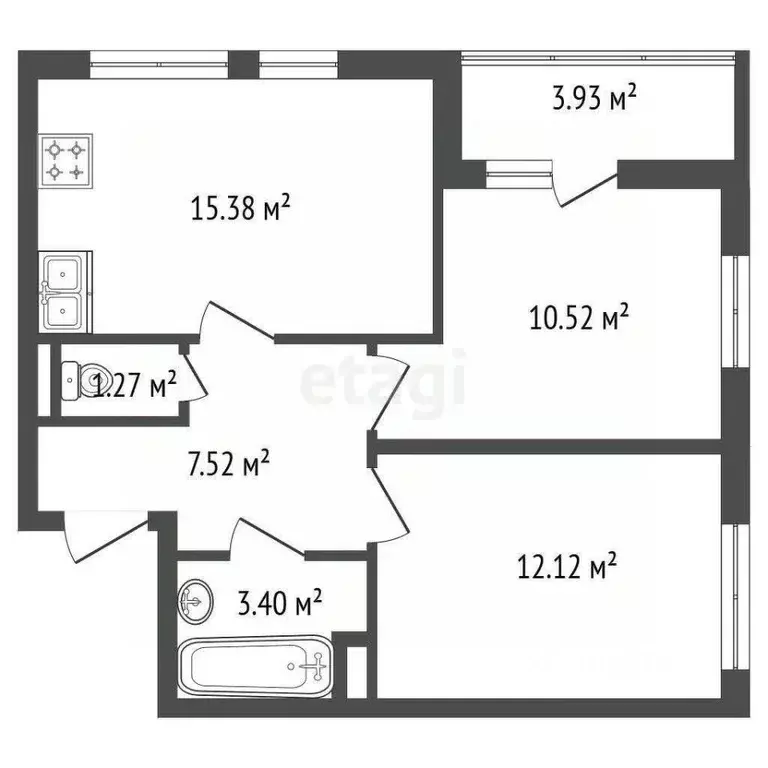 2-к кв. Санкт-Петербург Кузнецовская ул., 58к1 (48.9 м) - Фото 1