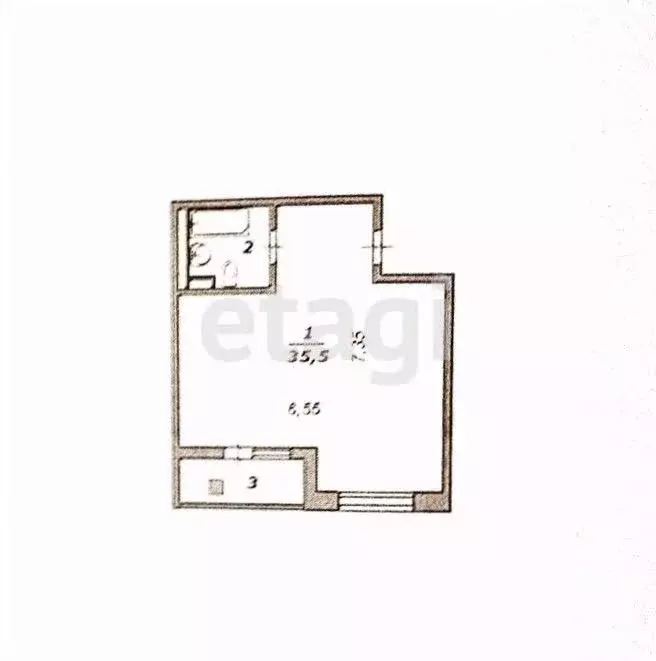 Студия Белгородская область, Белгород Харьковская ул., 3 (39.5 м) - Фото 1
