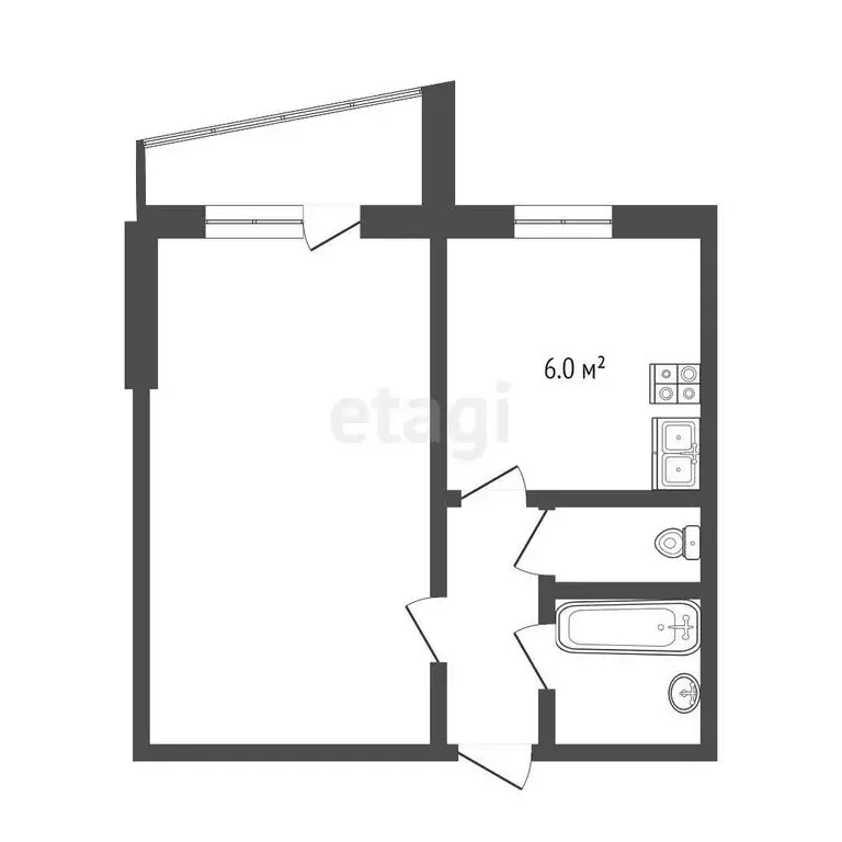 1-комнатная квартира: Тюмень, Холодильная улица, 54 (33.5 м) - Фото 1