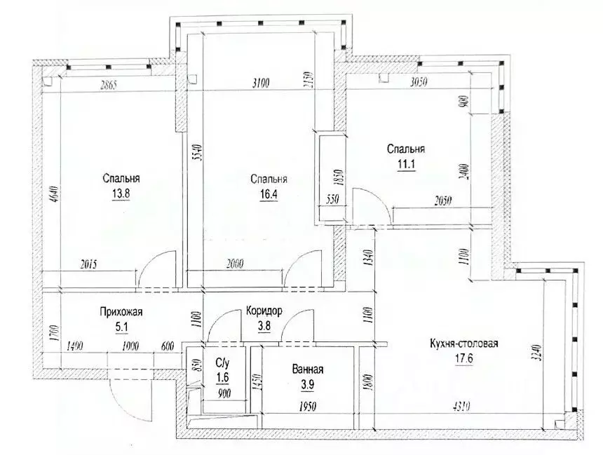 3-к кв. Кемеровская область, Кемерово Октябрьский просп., 30Б (76.5 м) - Фото 1