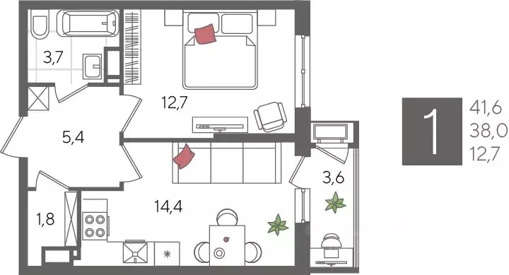 1-к кв. Краснодарский край, Краснодар Черемушки мкр, Рекорд жилой ... - Фото 2