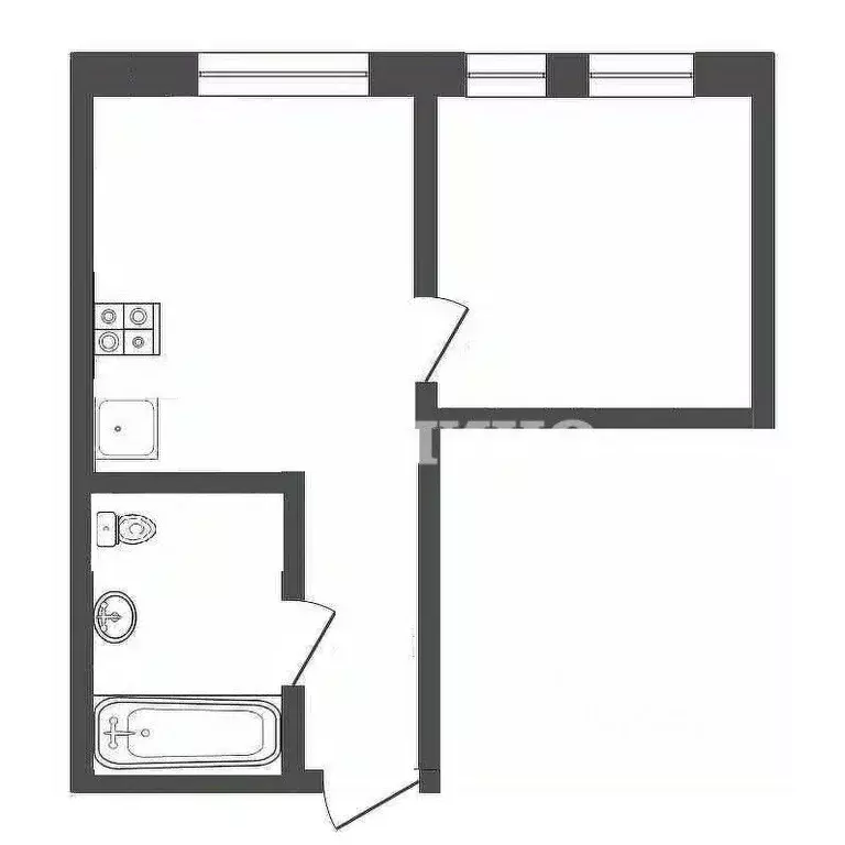 1-к кв. Тюменская область, Тюмень ул. Первооткрывателей, 2 (29.8 м) - Фото 2
