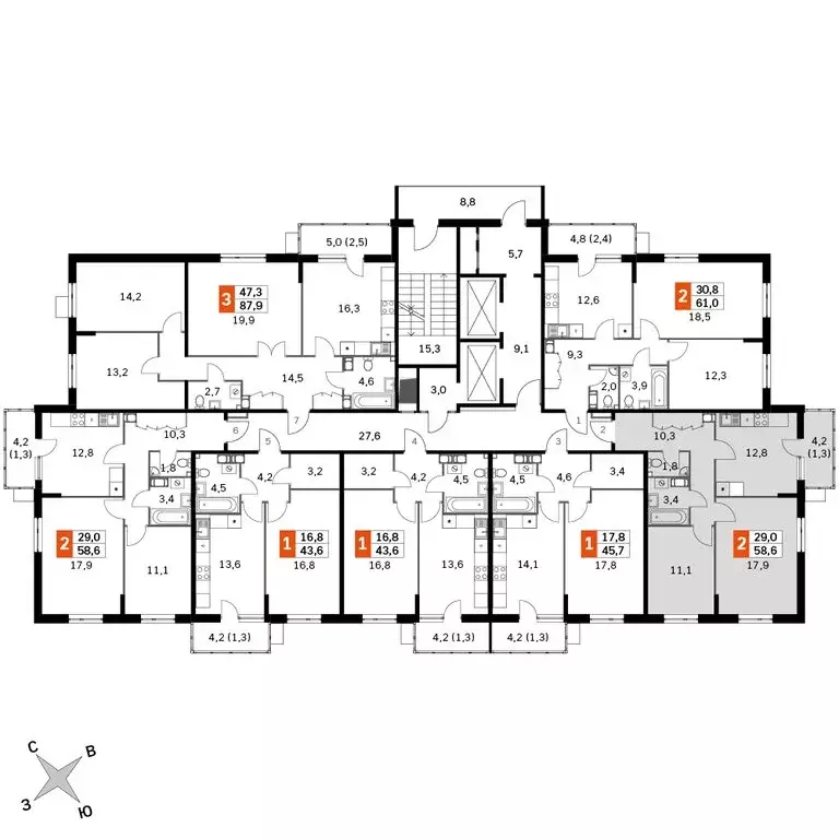 2-комнатная квартира: Обнинск, Западный район, жилой район Заовражье, ... - Фото 2