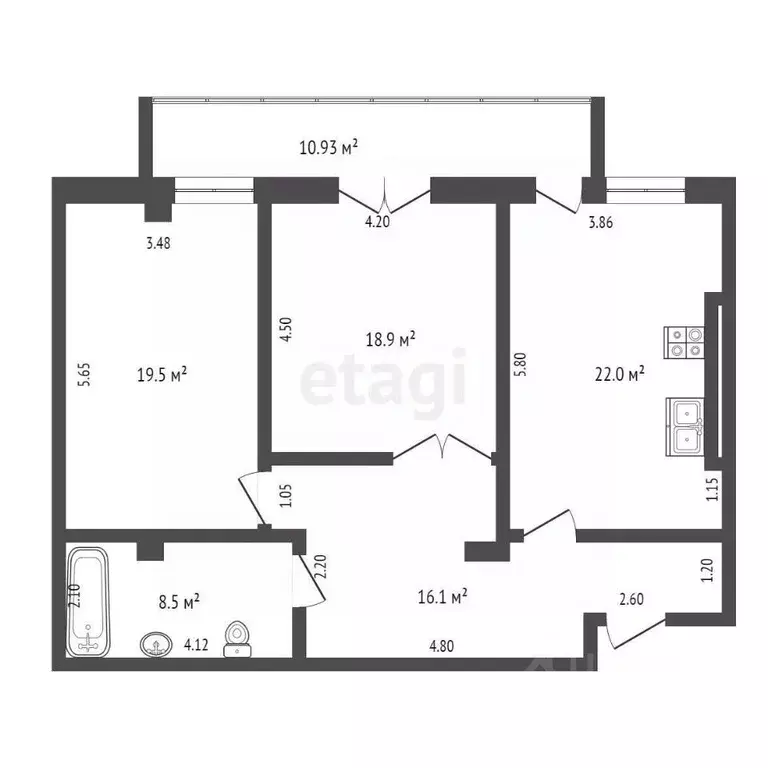 2-к кв. Саха (Якутия), Якутск ул. Кирова, 17к5 (85.0 м) - Фото 1
