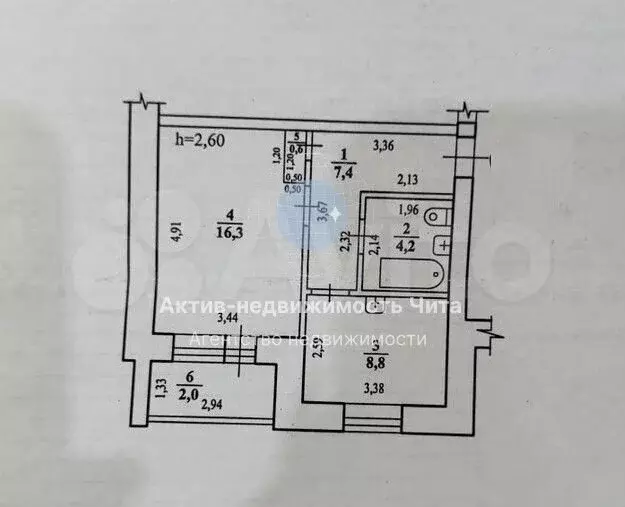 1-к. квартира, 40 м, 3/3 эт. - Фото 0