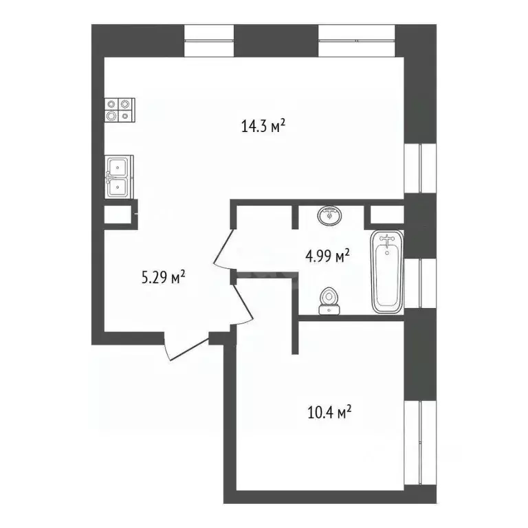 1-к кв. Москва Автомобильный проезд, 4С4 (34.94 м) - Фото 2