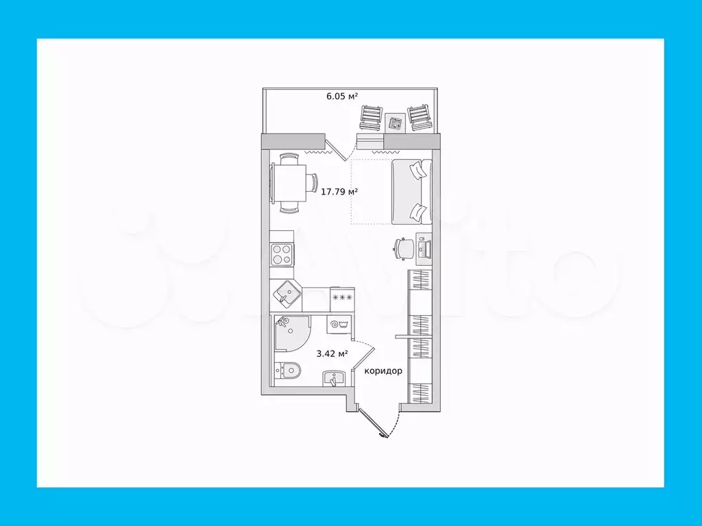 Квартира-студия, 23,8 м, 21/21 эт. - Фото 0