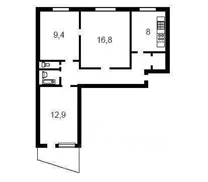 Квартира, 3 комнаты, 59 м - Фото 2