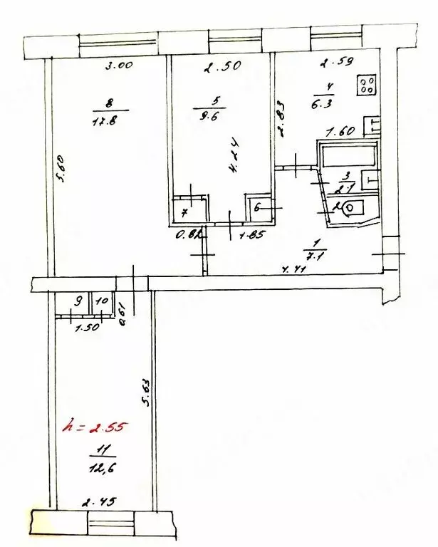 3-комнатная квартира: Тверь, улица Бобкова, 26к7 (58 м) - Фото 0