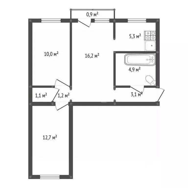 3-к кв. Амурская область, Свободный Зейская ул., 43 (54.5 м) - Фото 2