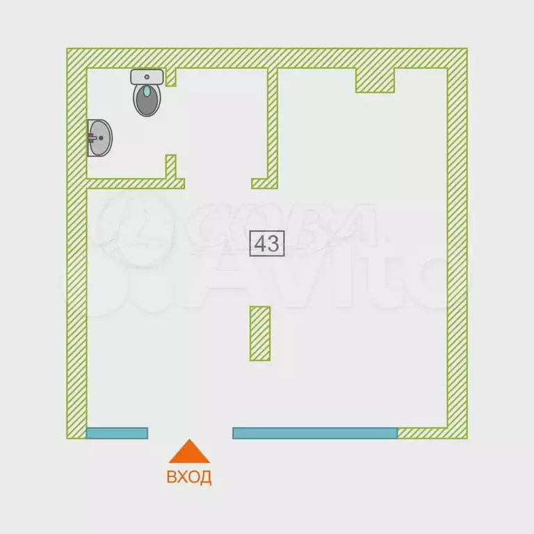 Продам помещение свободного назначения, 43 м - Фото 0