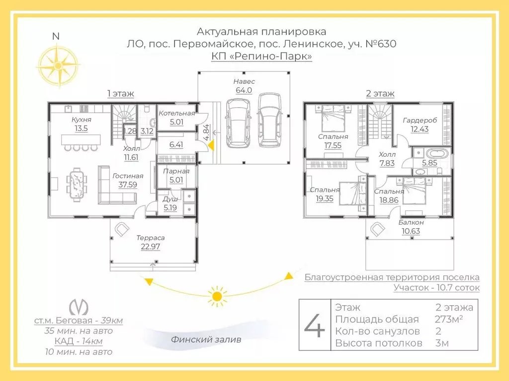 Коттедж в Ленинградская область, Выборгский район, Первомайское с/пос, ... - Фото 2