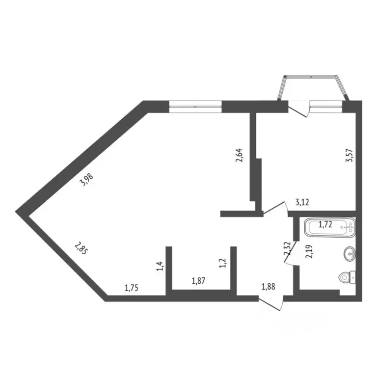 1-к кв. Тюменская область, Тюмень ул. Фармана Салманова, 5 (41.4 м) - Фото 2
