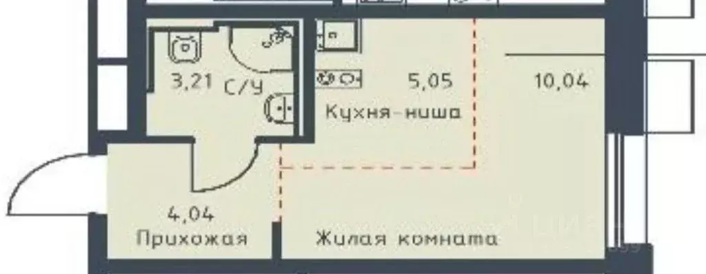 Студия Москва Квартал Герцена жилой комплекс, к1 (22.34 м) - Фото 0