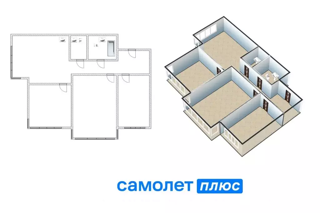 3-комнатная квартира: Кемерово, Ленинградский проспект, 44 (83.5 м) - Фото 0