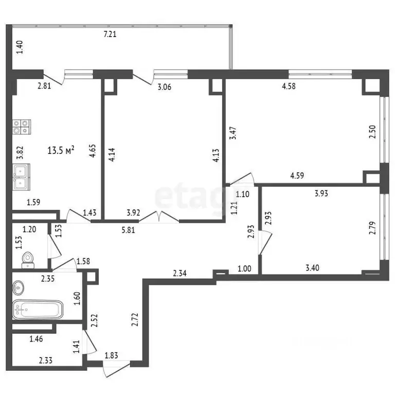 3-к кв. Татарстан, Набережные Челны просп. Мира, 18 (86.6 м) - Фото 2