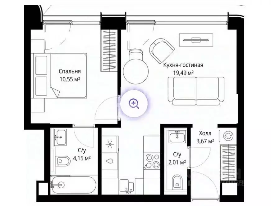 1-к кв. Москва Волоколамское ш., 97 (39.87 м) - Фото 2