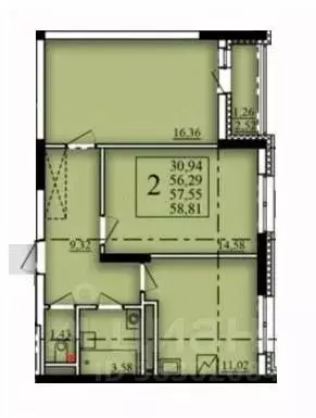 2-к кв. Башкортостан, Уфа Затон-Восточный жилрайон, Паруса жилой ... - Фото 1