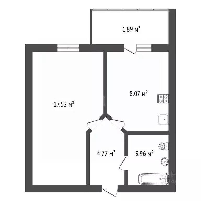 1-к кв. Воронежская область, Воронеж Троицкий кв-л, Олимпийский ... - Фото 1