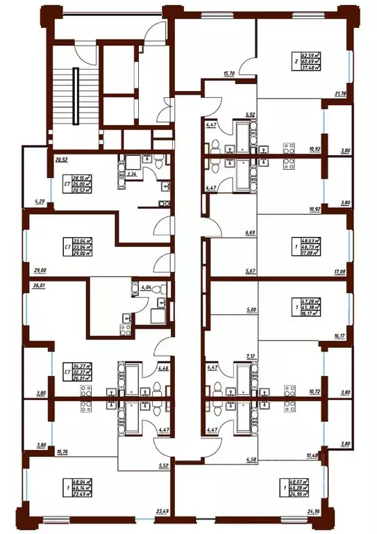 Студия Калужская область, Обнинск Белкинская ул., 34 (28.15 м) - Фото 2