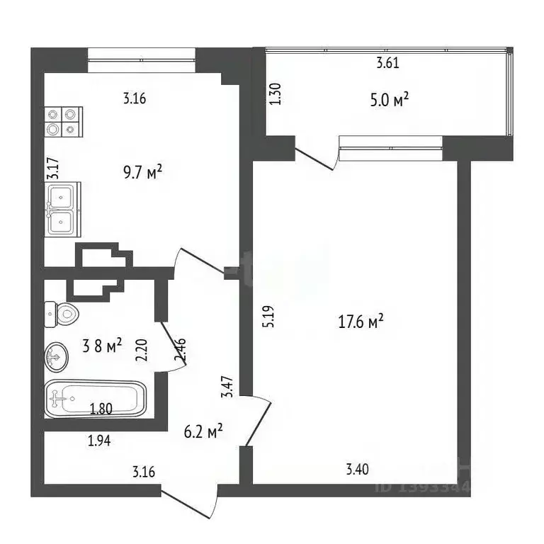 1-к кв. Тюменская область, Тюмень ул. Муравленко, 3к1 (37.1 м) - Фото 2