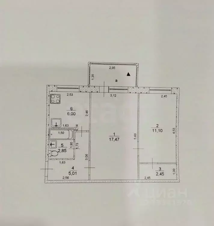 1-к кв. Ульяновская область, Ульяновск ул. Рябикова, 48 (44.9 м) - Фото 2