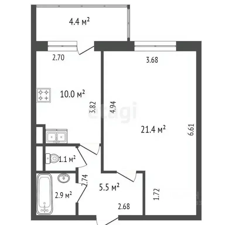 1-к кв. Санкт-Петербург Звездная ул., 20 (41.0 м) - Фото 0