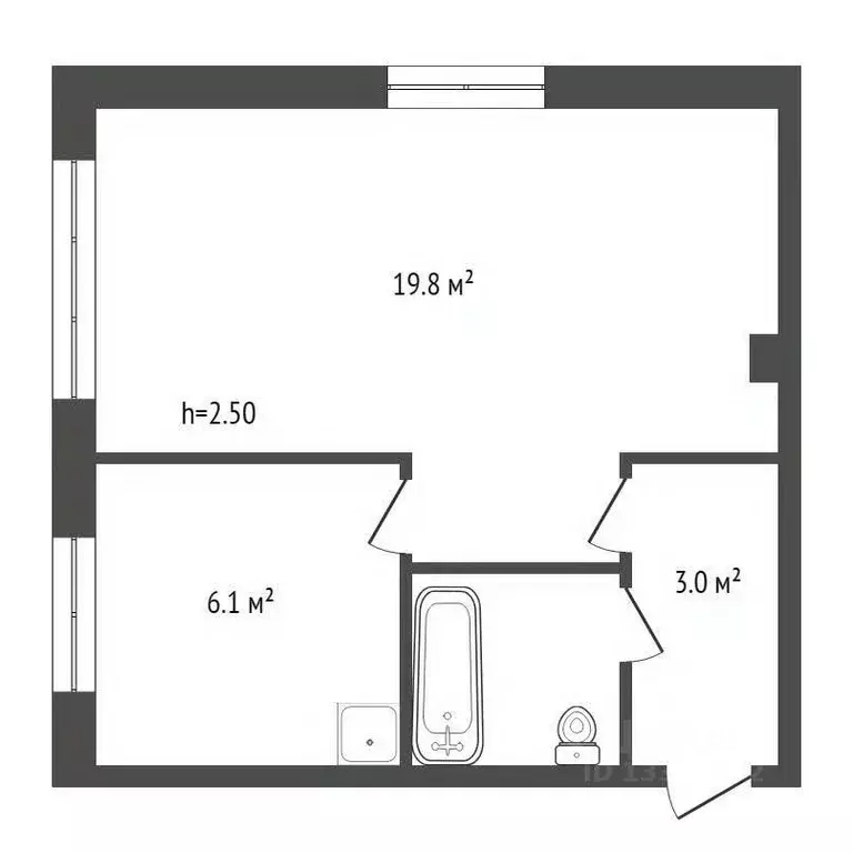 1-к кв. Красноярский край, Красноярск ул. 52-й Квартал, 7 (31.9 м) - Фото 2