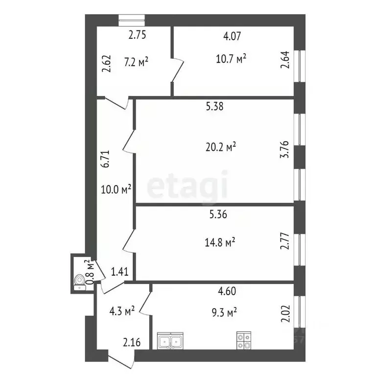 4-к кв. Санкт-Петербург Расстанная ул., 1 (77.3 м) - Фото 1