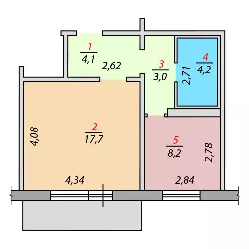 1-комнатная квартира: Осинники, улица Ефимова, 7 (37.2 м) - Фото 2