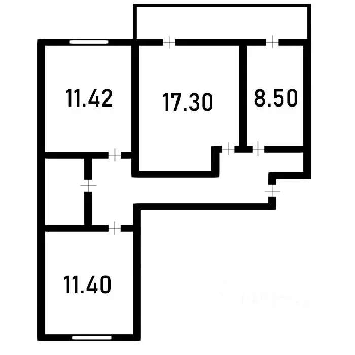3-к кв. Томская область, Томск ул. Андрея Крячкова, 21 (80.2 м) - Фото 2
