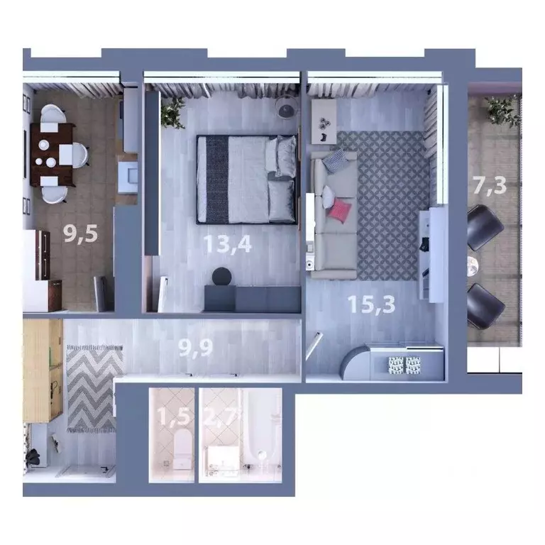 2-к кв. Татарстан, Набережные Челны ул. Раскольникова, 22 (55.96 м) - Фото 1