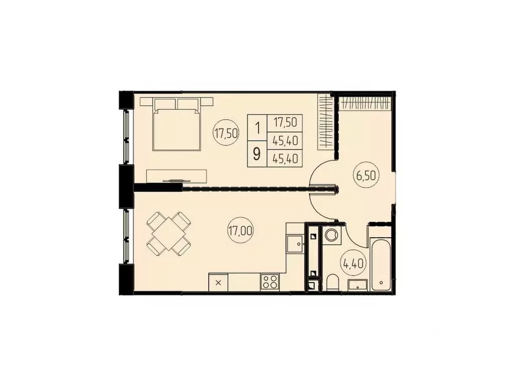 1-к кв. Московская область, Пушкино Писаревская ул. (45.4 м) - Фото 1