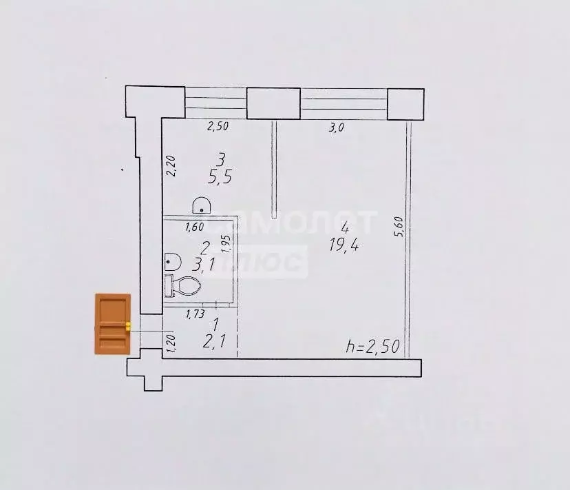 1-к кв. Хабаровский край, Комсомольск-на-Амуре Советская ул., 23 (30.1 ... - Фото 2